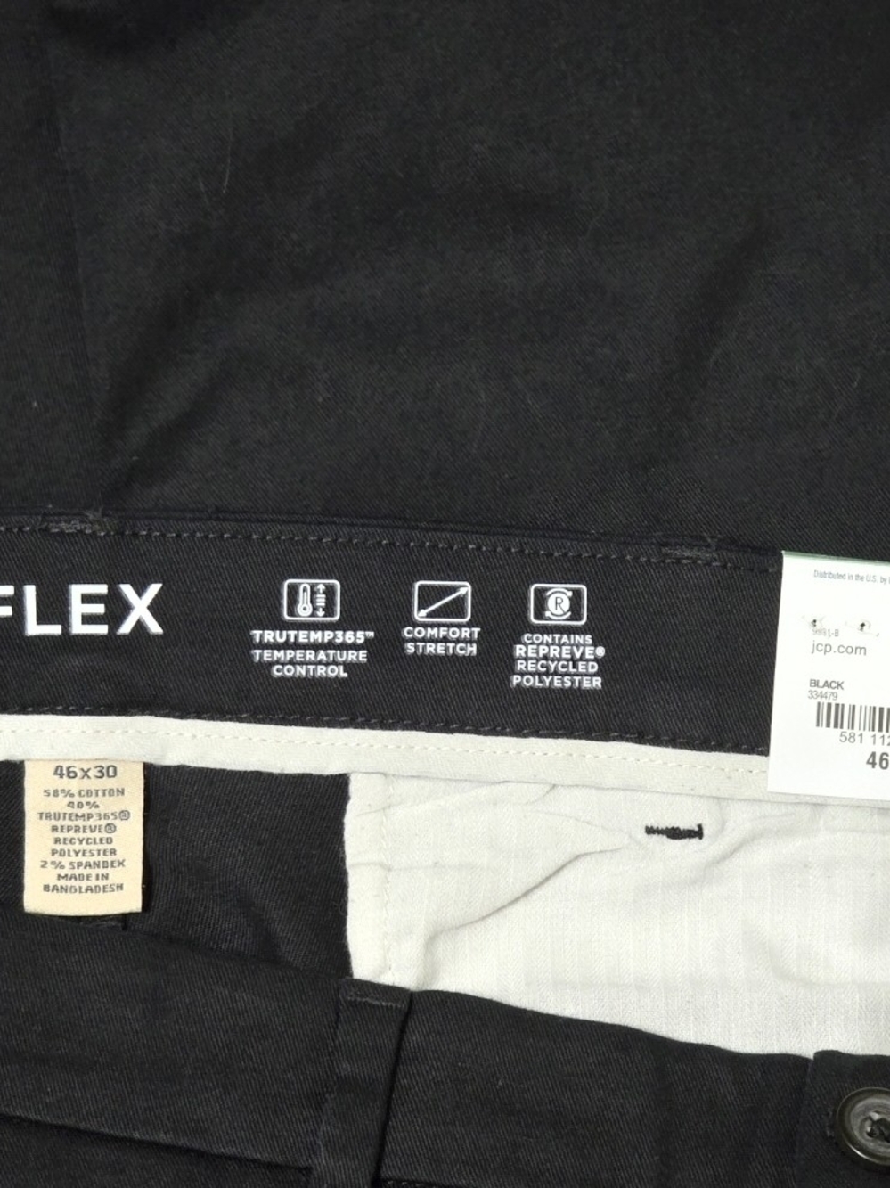 St. John's Bay Black Chino Pants TempFlex NWT - Picture 5 of 5